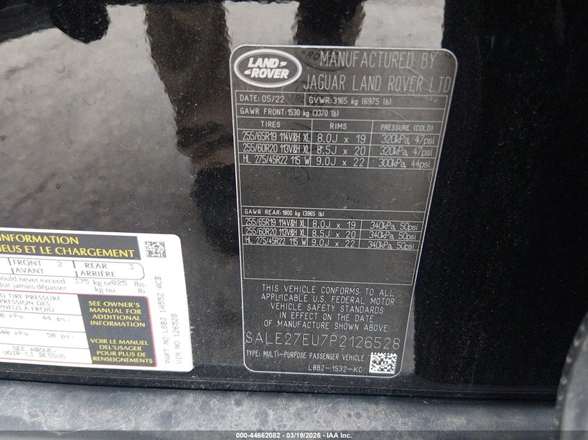 2023 Land Rover Defender 110 X-Dynamic Se VIN: SALE27EU7P2126528 Lot: 44662082