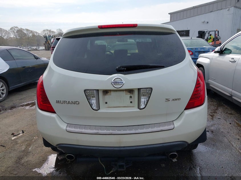 2006 Nissan Murano S/Se/Sl VIN: JN8AZ08W46W554778 Lot: 44662546