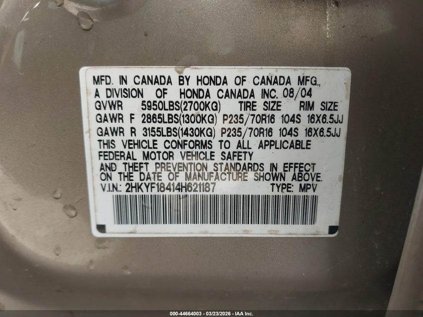 2004 Honda Pilot Ex #9