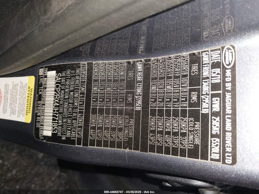 2018 Land Rover Discovery Sport Se VIN: SALCP2RX4JH771853 Lot: 44665767