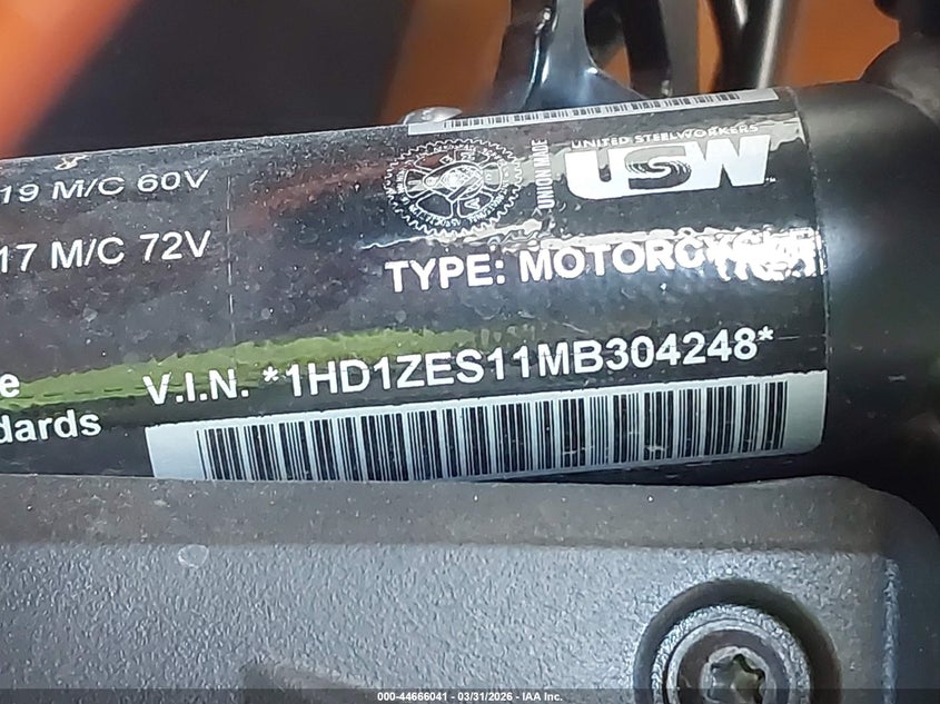 2021 Harley-Davidson Ra1250 S VIN: 1HD1ZES11MB304248 Lot: 44666041