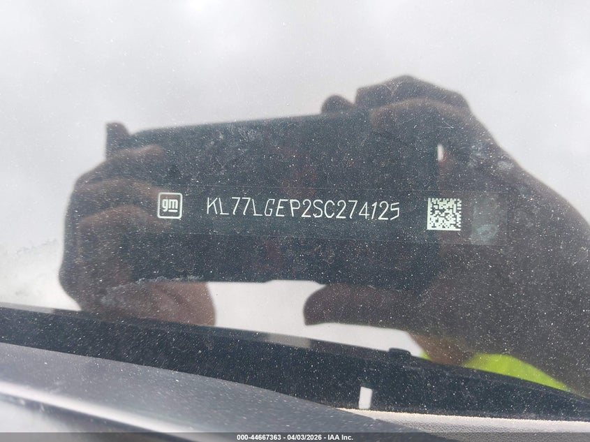 VIN KL77LGEP2SC274125 2025 CHEVROLET TRAX FWD 1RS