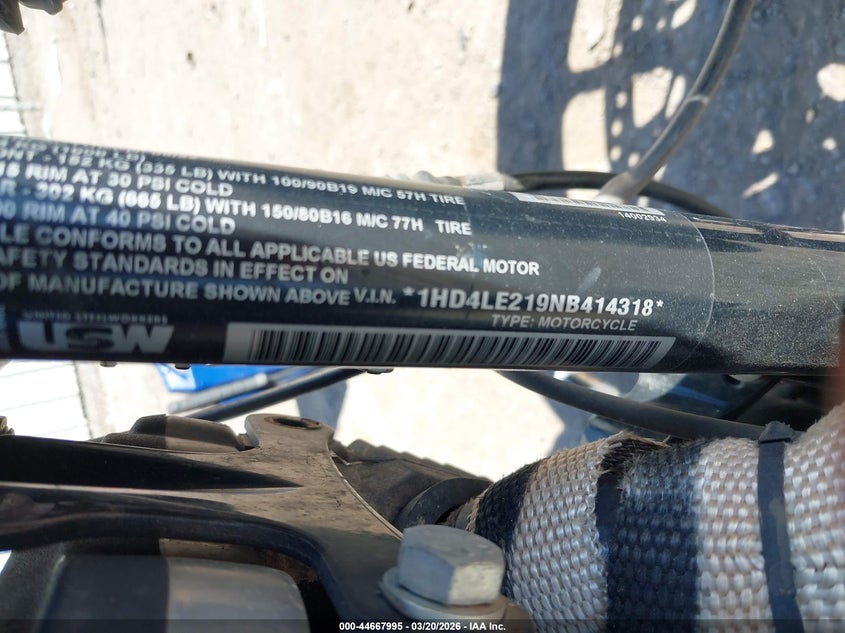 2022 Harley-Davidson Xl883 N VIN: 1HD4LE219NB414318 Lot: 44667995