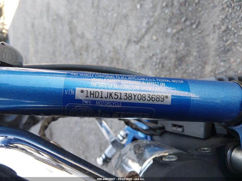 2008 Harley-Davidson Fxcwc VIN: 1HD1JK5138Y083689 Lot: 44670807