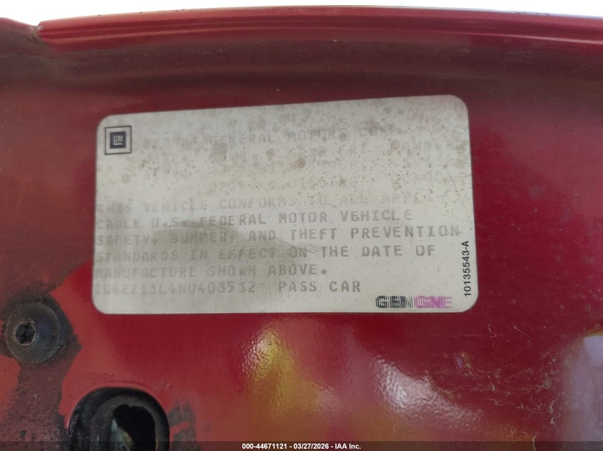 1992 Buick Riviera VIN: 1G4EZ13L4NU403532 Lot: 44671121