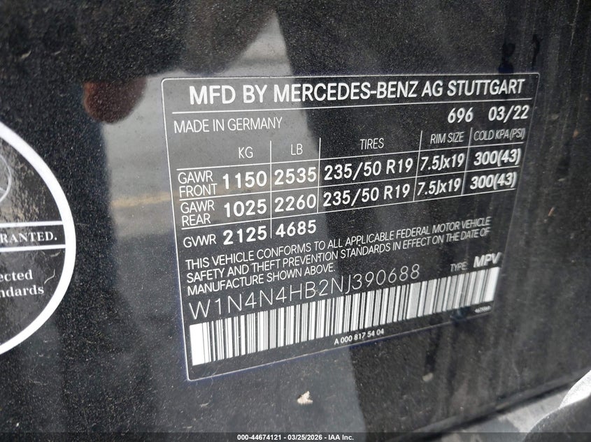 2022 Mercedes-Benz Gla 250 4Matic VIN: W1N4N4HB2NJ390688 Lot: 44674121