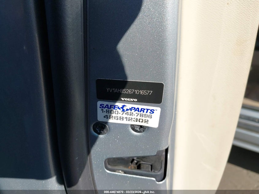 2007 Volvo S80 V8 VIN: YV1AH852671016577 Lot: 44674870