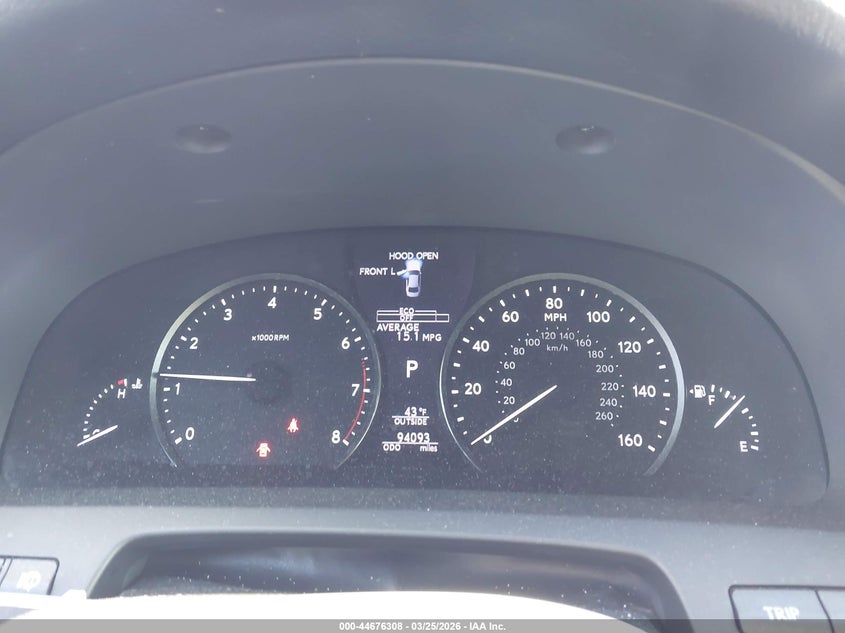 2016 Lexus Ls 460 VIN: JTHCL5EFXG5026728 Lot: 44676308