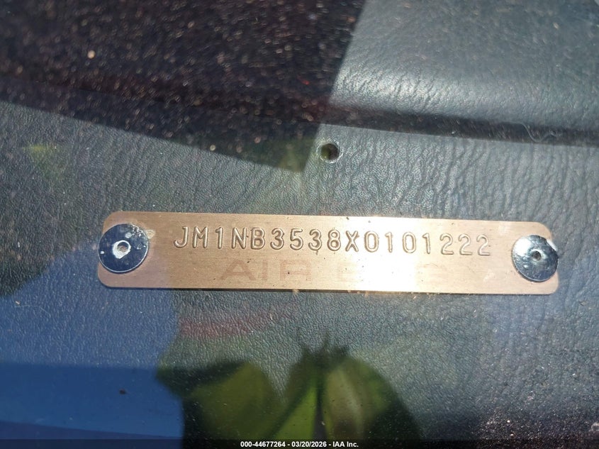 1999 Mazda Mx-5 Miata Leather Pkg/Popular Equipment Pkg/Sports Pkg/Touring Pkg VIN: JM1NB3538X0101222 Lot: 44677264