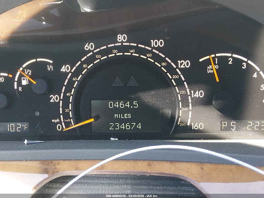 2001 Mercedes-Benz S 500 VIN: WDBNG75J51A160977 Lot: 44680226