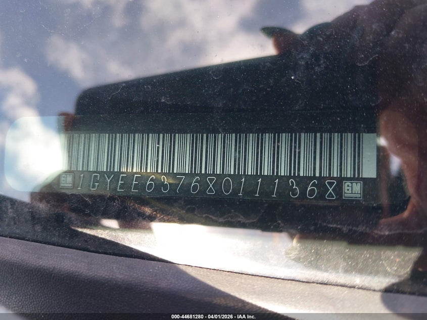 2008 Cadillac Srx V6 VIN: 1GYEE637680111368 Lot: 44681280