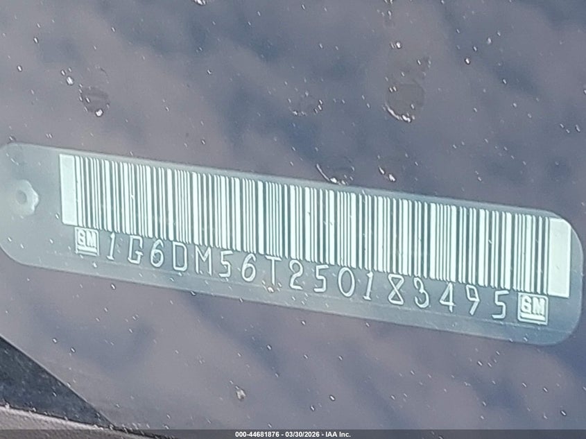 2005 Cadillac Cts Standard VIN: 1G6DM56T250183495 Lot: 44681876