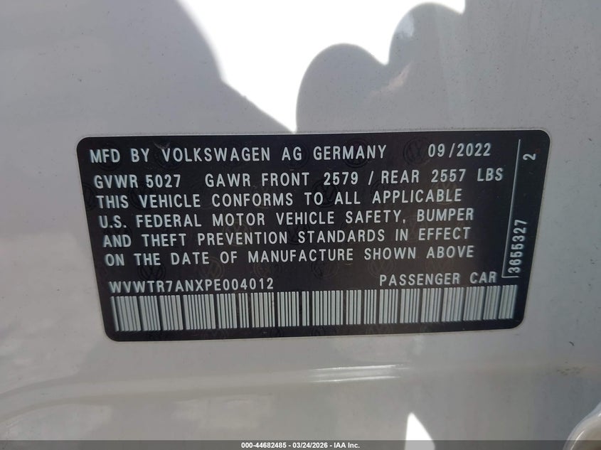 2023 Volkswagen Arteon 2.0T Sel Premium R-Line VIN: WVWTR7ANXPE004012 Lot: 44682485