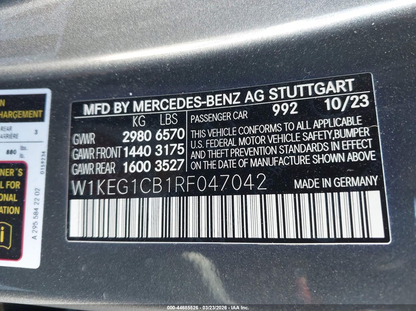 2024 Mercedes-Benz Eqe 350 4Matic VIN: W1KEG1CB1RF047042 Lot: 44685526