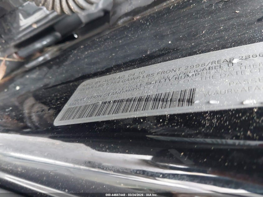 2010 Audi A8 L 4.2 VIN: WAURVAFA4AN007954 Lot: 44687448