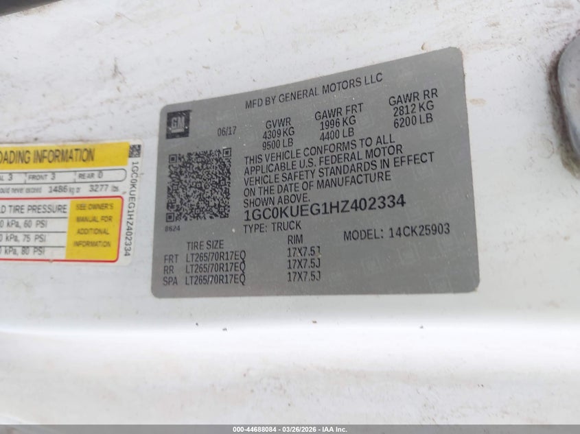 2017 Chevrolet Silverado 2500Hd Wt