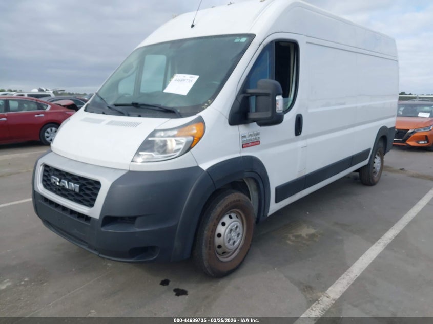 Vin: 3c6ervdg7me508776, lot: 45186850, ram promaster 2500 high roof 159 wb 20212