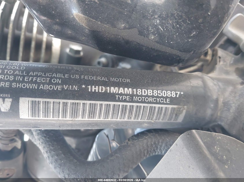 2013 Harley-Davidson Flhtcutg Tri Glide Ultra Classic VIN: 1HD1MAM18DB850887 Lot: 44692632