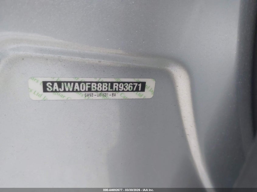 2011 Jaguar Xf VIN: SAJWA0FB8BLR93671 Lot: 44692677