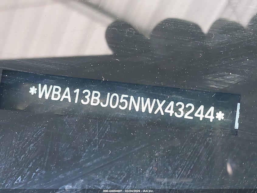2022 BMW 530 I xDrive VIN: WBA13BJ05NWX43244 Lot: 44694601