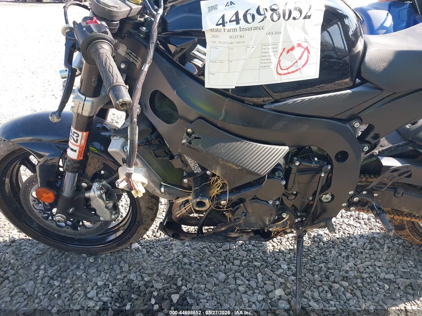 2020 Suzuki Gsx-R600 VIN: JS1GN7FA8L7100250 Lot: 44698652