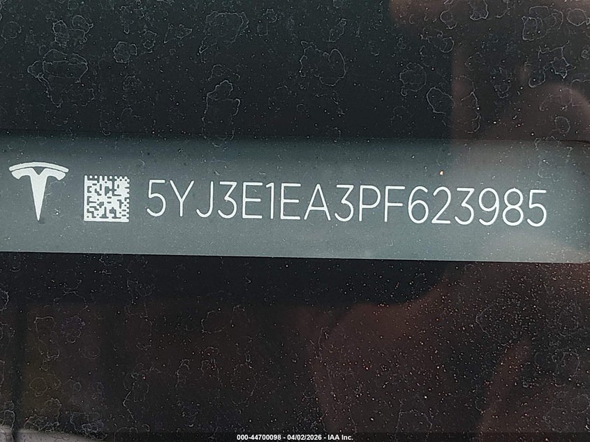 2023 TESLA MODEL 3 ELECTRIC(VIN: 5YJ3E1EA3PF623985