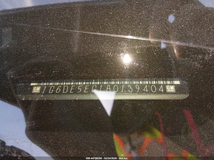 2010 Cadillac Cts Luxury VIN: 1G6DE5EG1A0139404 Lot: 44700295
