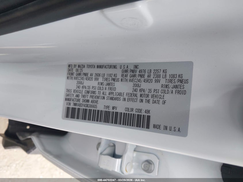 2025 Mazda Cx-50 2.5 Cx-50 2.5 Turbo Premium Package white Lot 111044702247 Vin 7MMVABDY4SN386605