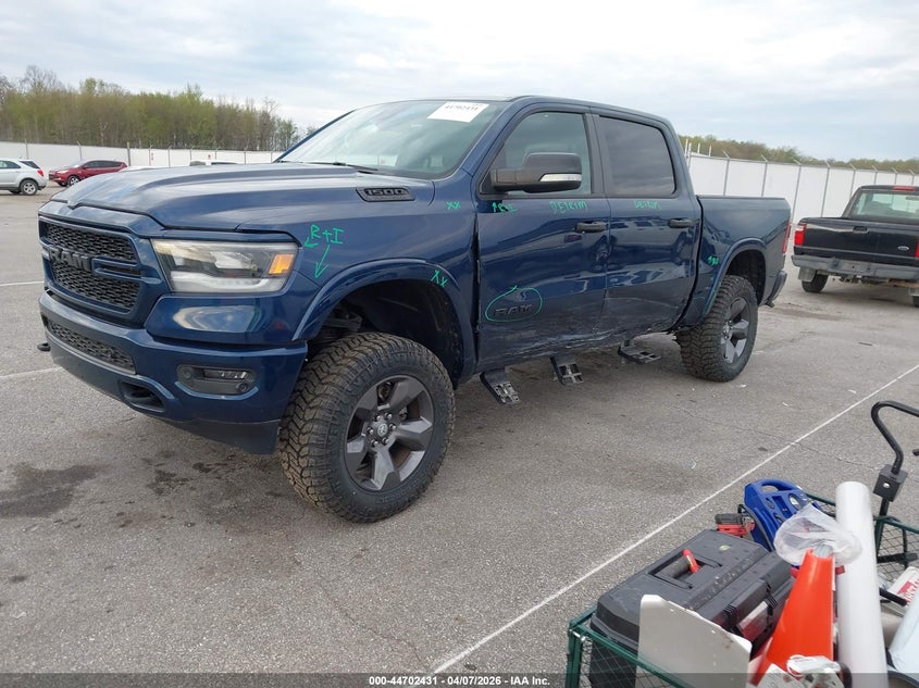 2020 Ram 1500 5.7 Ram Big Horn 4X4 5'7 Box blue Lot 111044702431 Vin 1C6SRFFT2LN366625
