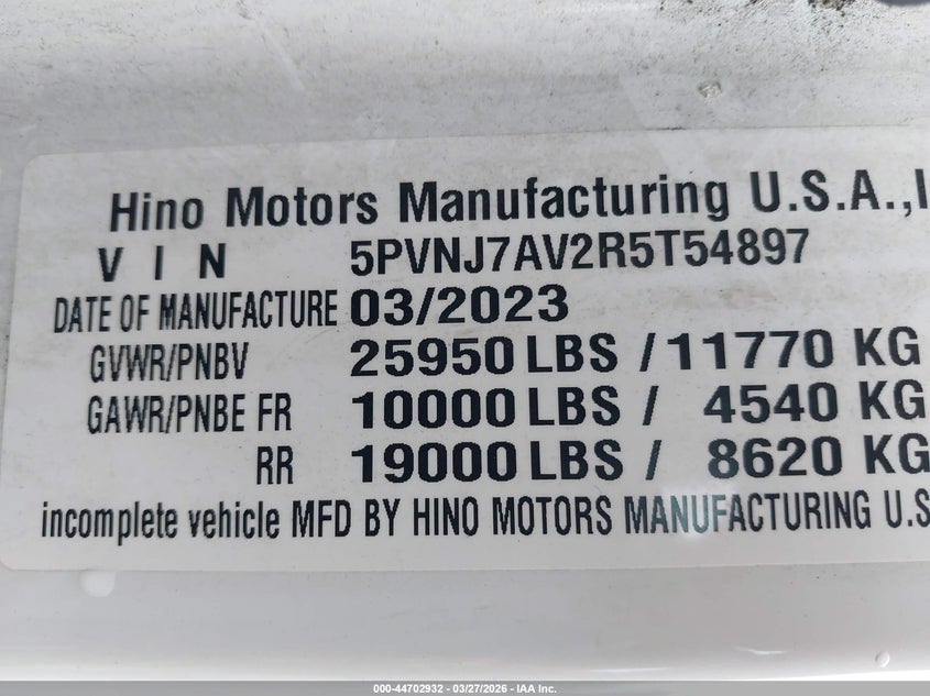 2024 HINO HINO L6 auction photo 8