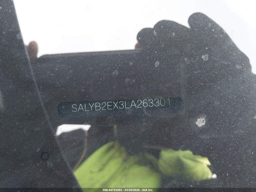 2020 Land Rover Range Rover Velar P250 S VIN: SALYB2EX3LA263301 Lot: 44703303