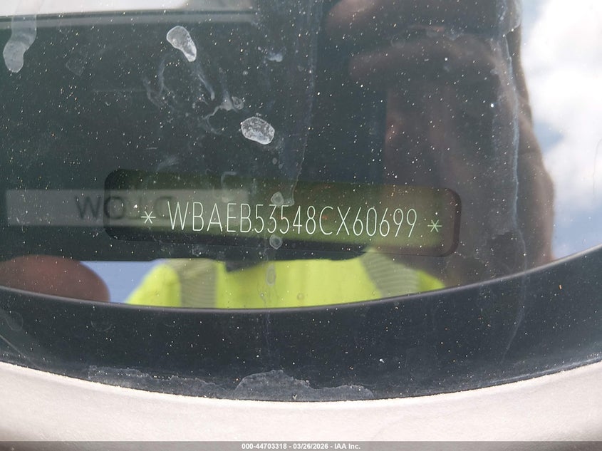 2008 BMW 650I VIN: WBAEB53548CX60699 Lot: 44703318