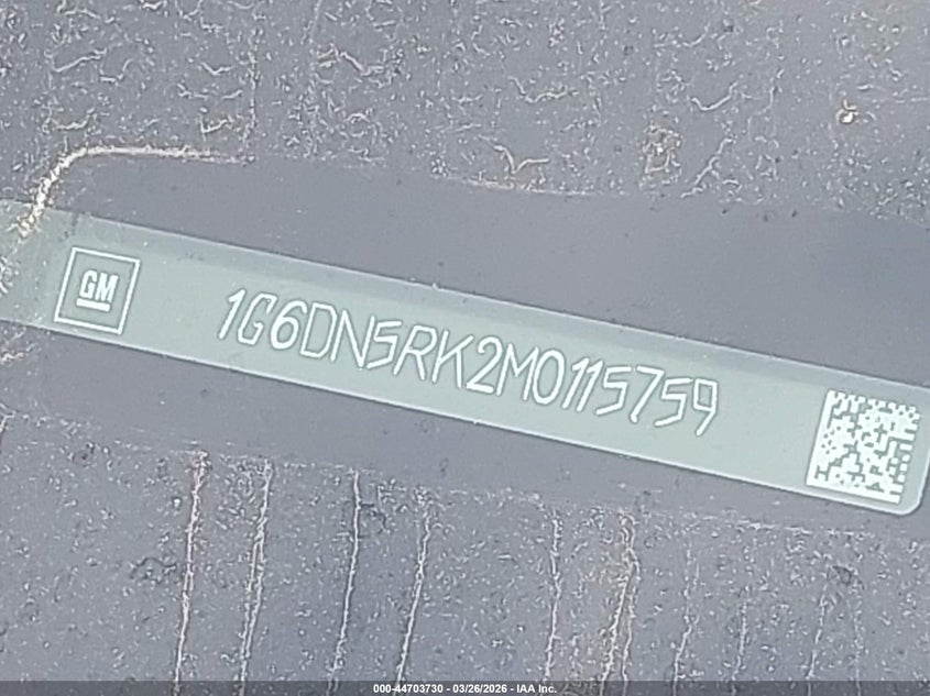 2021 Cadillac Ct5 Premium Luxury VIN: 1G6DN5RK2M0115759 Lot: 44703730