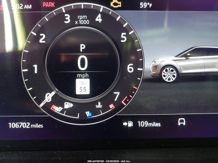 2020 Land Rover Range Rover Evoque Se VIN: SALZP2FXXLH078061 Lot: 44705180