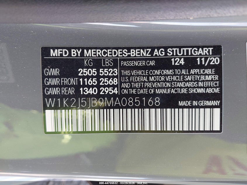 2021 Mercedes-Benz Cls 450 VIN: W1K2J5JB9MA085168 Lot: 44705532