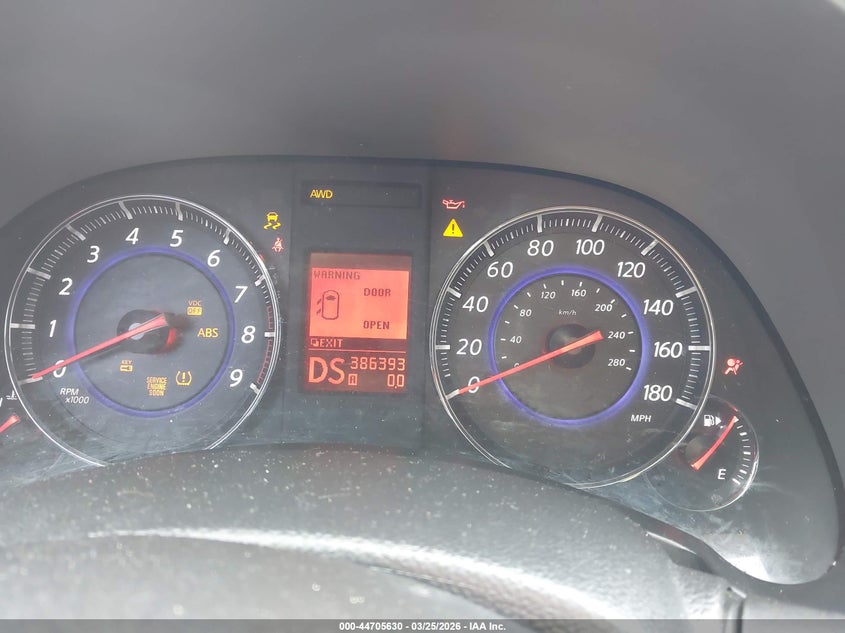 2010 Infiniti Fx35 VIN: JN8AS1MW8AM854879 Lot: 44705630