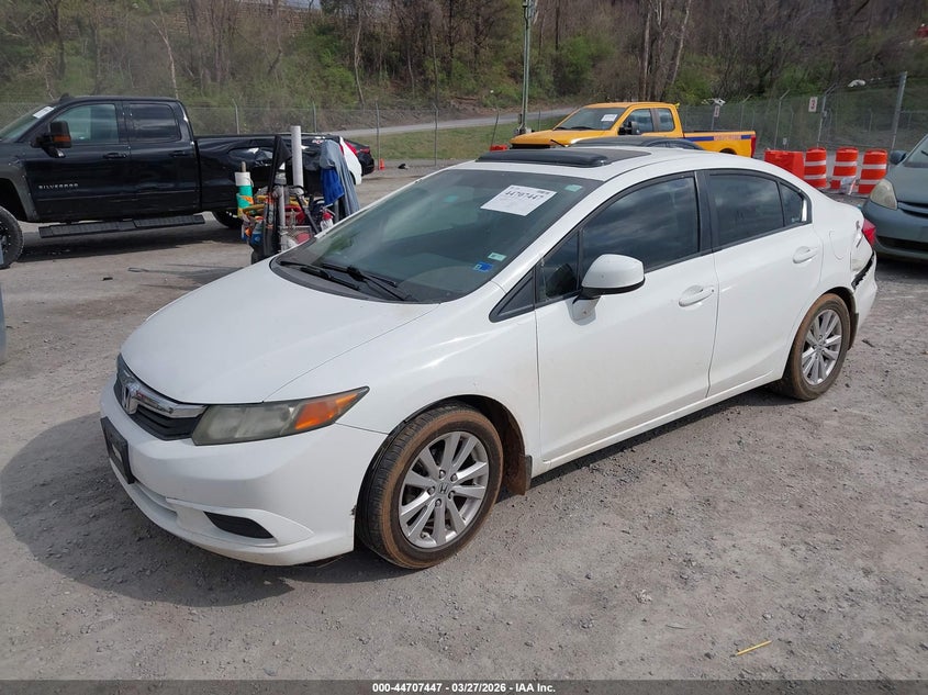 2012 Honda Civic 1.8 Ex white Lot 111044707447 Vin 2HGFB2F8XCH549199