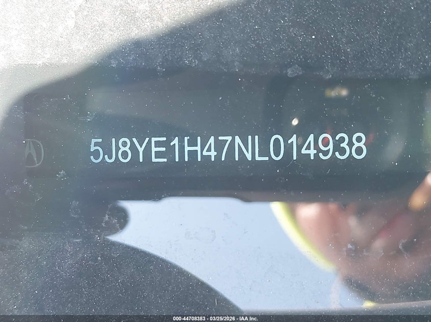 2022 Acura Mdx Technology Package VIN: 5J8YE1H47NL014938 Lot: 44708383