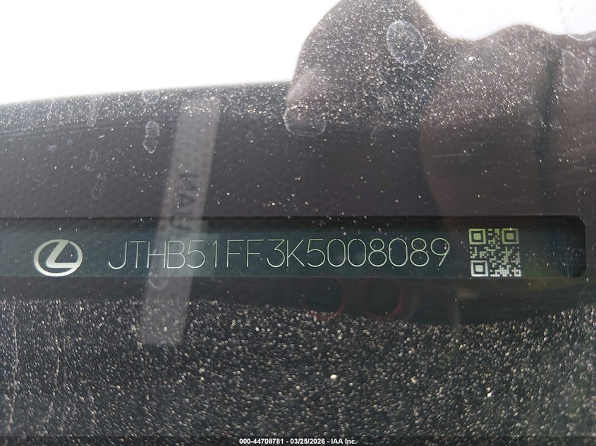 2019 Lexus Ls 500 VIN: JTHB51FF3K5008089 Lot: 44708781