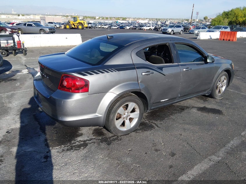 2012 Dodge Avenger 2.4 Se grey Lot 111044709171 Vin 1C3CDZAB3CN185677