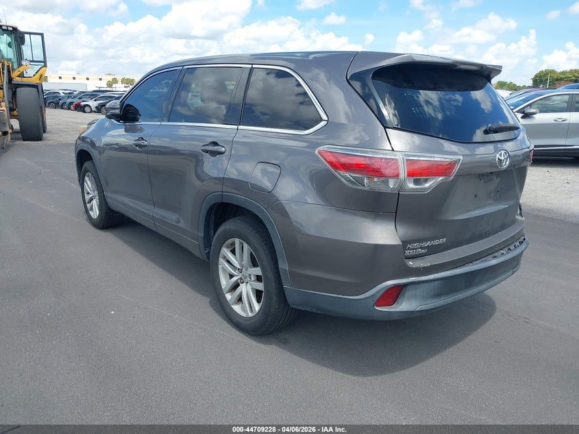 Vin: 5tdzarfh6es008839, lot: 45206359, toyota highlander le 20143
