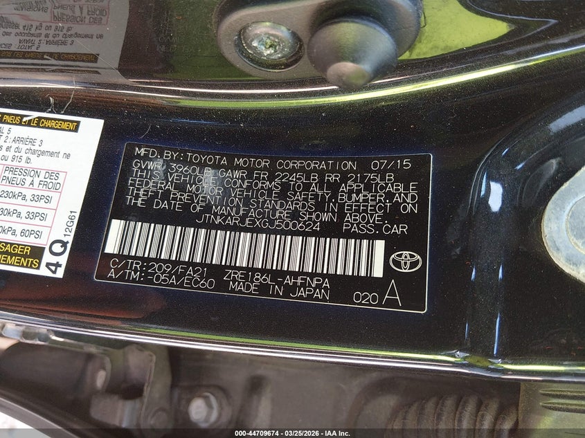 2016 Scion Im VIN: JTNKARJEXGJ500624 Lot: 44709674