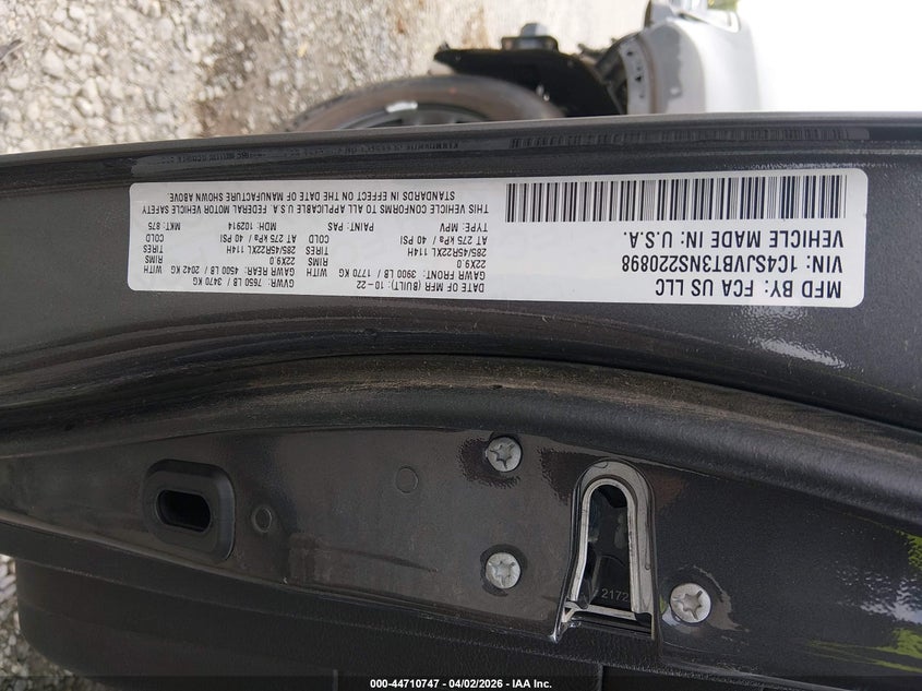 2022 Jeep Wagoneer Series Ii 4X4 VIN: 1C4SJVBT3NS220898 Lot: 44710747