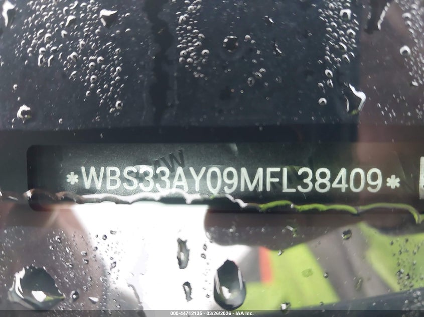 2021 BMW M3 Competition VIN: WBS33AY09MFL38409 Lot: 44712135