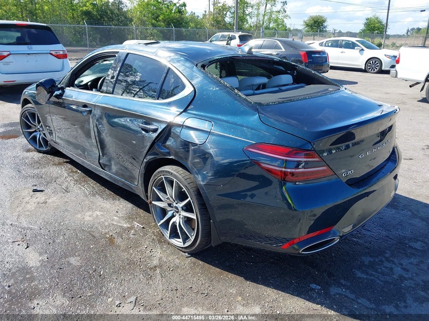 Vin: kmtg34sc8su155641, lot: 45212645, genesis g70 2.5t rwd 20253