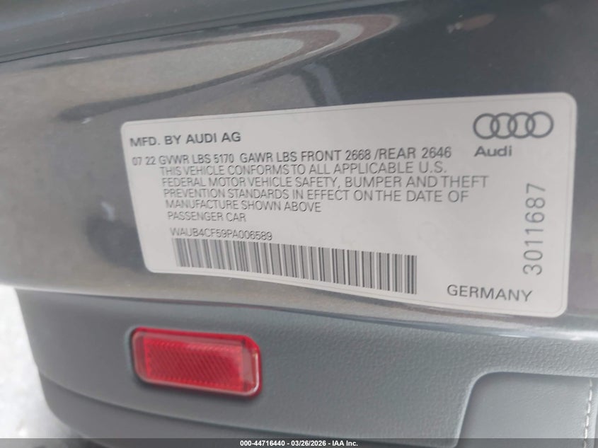 2023 Audi S5 Sportback Prestige Tfsi Quattro Tiptronic VIN: WAUB4CF59PA006589 Lot: 44716440