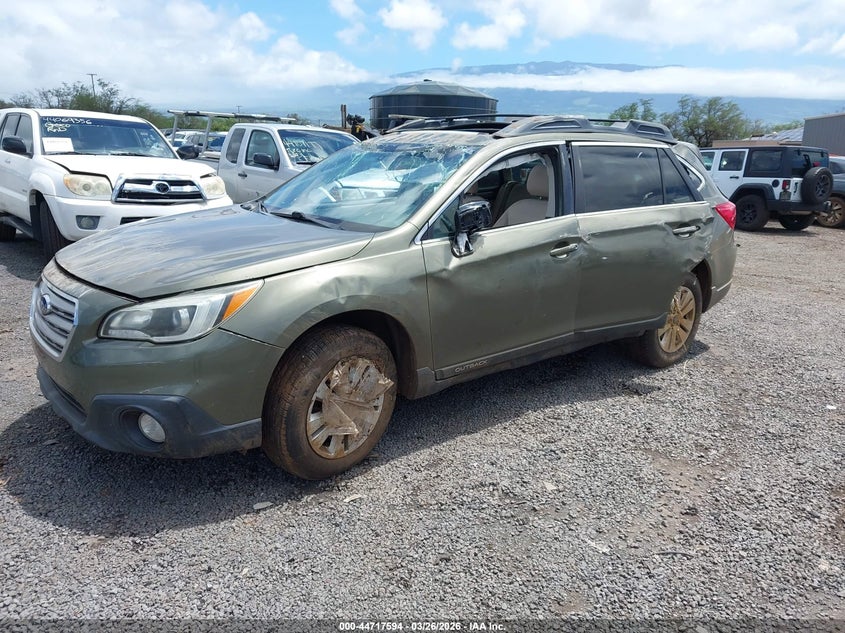 Vin: 4s4bsbdc7f3201397, lot: 45214744, subaru outback 2.5i premium 20152