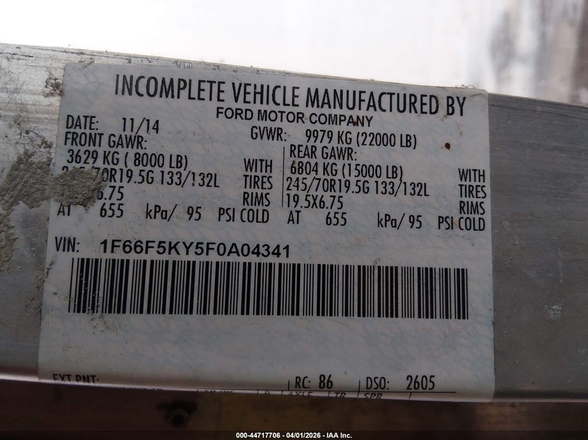 2015 FORD F-59 COMMERCIAL STRIPPED auction photo 8