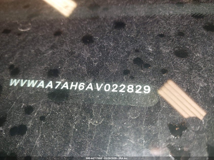 2010 Volkswagen Eos Komfort VIN: WVWAA7AH6AV022829 Lot: 44717866