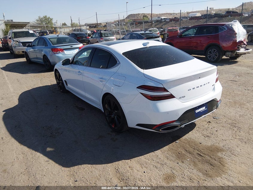 Vin: kmtg54te3nu103736, lot: 45219314, genesis g70 3.3t rwd 20223